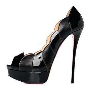 Christian Louboutin NIB Torsatoe 150 Black Peep Platform Heels Pumps 40 $1690